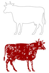 Cow icon set in modern flat style for web, graphic and mobile design vector eps 10