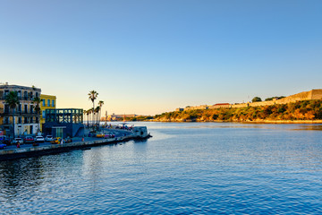The city of Havana with a view of the ocean and several landmarks