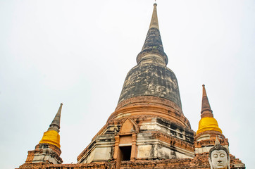 Naklejka premium Wat Yai Chai Mongkhon Temple in Ayutthaya, Thailand