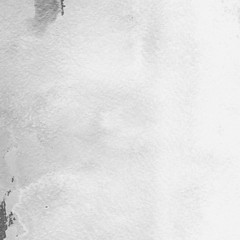 Silver with gray ink and watercolor textures on white paper background. Paint leaks and ombre effects. Hand painted abstract image.