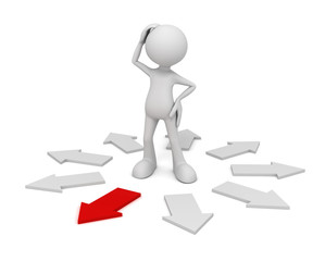 direction choice concept   3d illustration