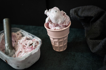 Peppermint Gelato with Chocolate Drizzle