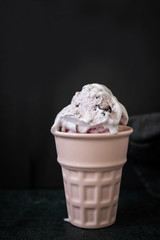 Peppermint Gelato with Chocolate Drizzle