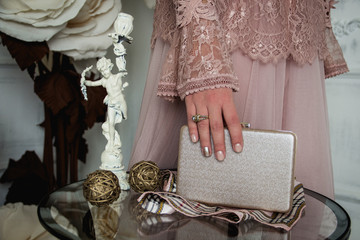 beautiful hand with handbag