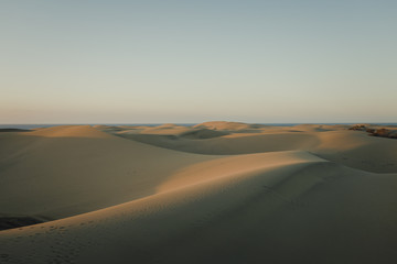Early morning view in Maspalomas Dunes in Gran Canaria