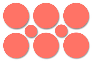 Runde Buttons in verschiedenen Größen in der Trendfarbe 2019 Living Coral