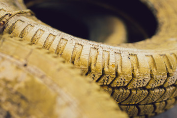 Yellow car tire texture