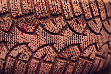 Old color car tire texture