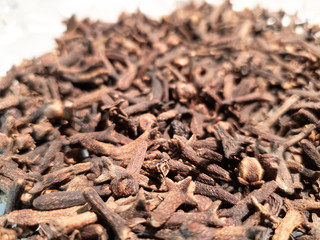 Dried cloves close-up. Carnation Seasoning.