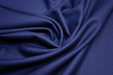 Fototapeta na wymiar Dark blue wool fabric