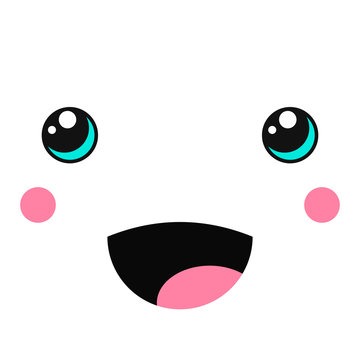 Creative kawaii image with cute singing face.