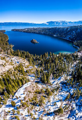 Aerial Emerald Bay, Lake Tahoe, California USA Panorama