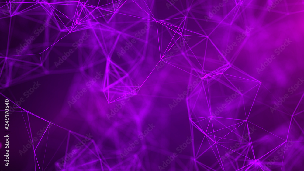 Aufkleber Abstract science background. Futuristic technology 3d. Music abstract background. Big Data visualization. 3D rendering.