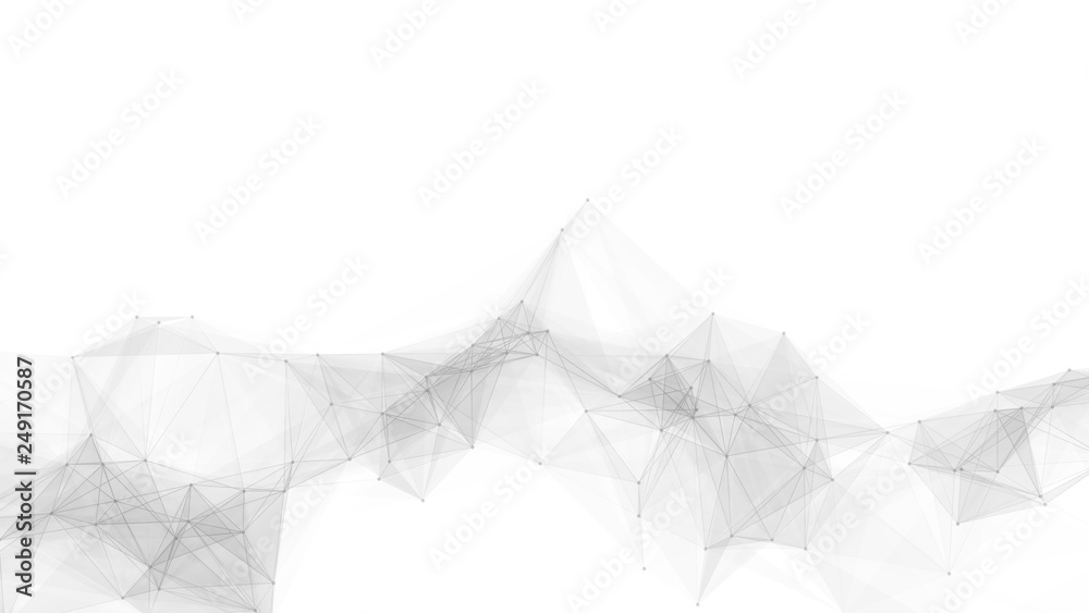 Poster Abstract background. White background .Connecting dots and lines. Plexus effect.