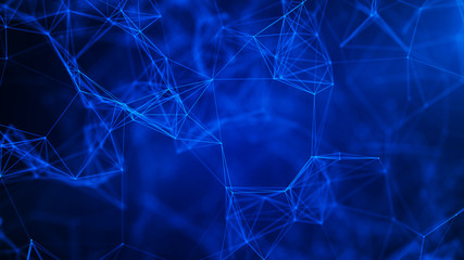 Abstract digital background. Network connection. Science background. Futuristic technological background. 3D rendering.