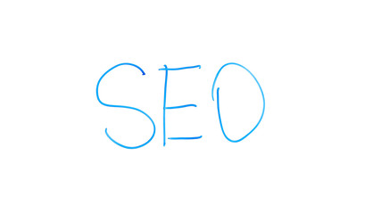 SEO abbreviation written on glass, internet marketing, website optimization