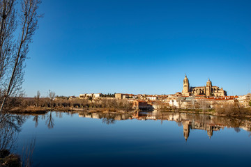 Salamanca with Tormes River and Cathedral, Spain