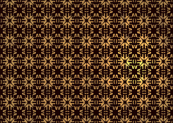 black background with golden vegetable ornament
