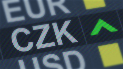 Czech koruna rise, world exchange market, currency rate fluctuating, finance