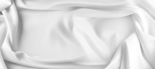 Obraz premium White silk fabric