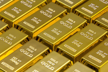 Golden bars as a background Financial concepts