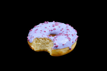 Sweet tasty donut isolated on white.