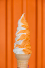 Orange soft serve ice cream from south florida