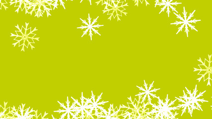 Abstract background with a variety of colorful snowflakes. Big and small.