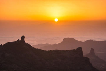 Roque nublo view from pico de las Nieves mountain