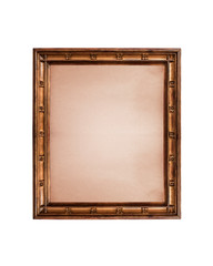 Antique vintage picture frame isolated on white background.