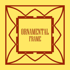 Art Deco vintage ornamental retro border frame. Old retro art deco element for vintage design. Retro art deco style.