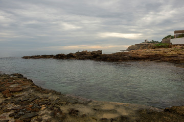 The coast in Santa Eulalia a cloudy day, Ibiza
