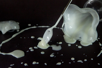 ice cream cup black background