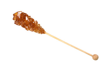 Crystallized sugar on wooden stick 