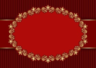 old-fashioned background with golden frame