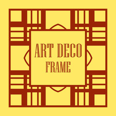 Art Deco vintage ornamental retro border frame. Old retro art deco element for vintage design. Retro art deco style.
