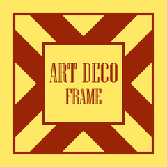 Art Deco vintage ornamental retro border frame. Old retro art deco element for vintage design. Retro art deco style.