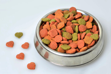 Dog food in the bowl