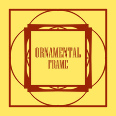 Art Deco vintage ornamental retro border frame. Old retro art deco element for vintage design. Retro art deco style.