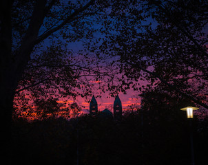 Speyer mit dem Dom im Abendrot