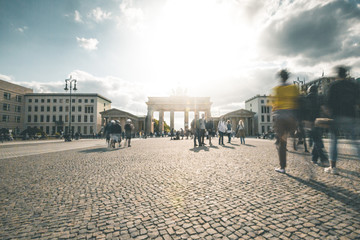 Busy Brandenburg Gate Plaza - Berlin