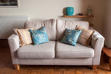 Comfy couch with pillows