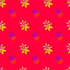 Fototapeta na wymiar Seamless background pattern with a variety of colored floral motifs.