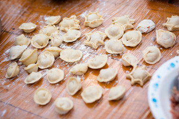Little meat dumplings on the table