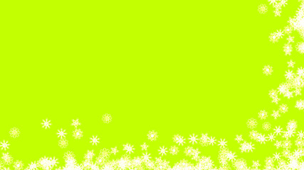 Abstract background with a variety of colorful snowflakes. Big and small.