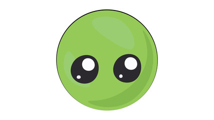 Pea cute character. Pea smile sticker 