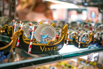 Venetian gondola on a store shelf