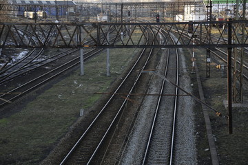 Fototapeta premium Railway tracks, lines. Train tracks. Railroad. Railway infrastructure