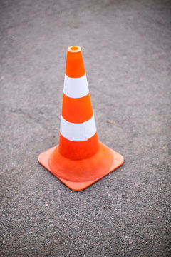 traffic cones on the asphalt road