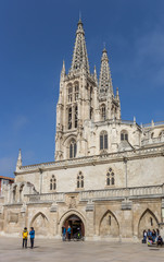 People in front of the cathedral of Burgos, Spain
